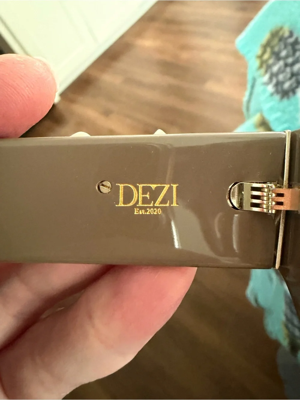 DEZI Taupe and gold Frame Sunglasses with Brown Gradient Lenses